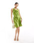 Фото #4 товара River Island halter neck belted mini dress is green