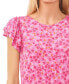 Фото #3 товара Women's Ruffle Sleeve Floral-Printed Knit Top