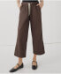 ფოტო #1 პროდუქტის Cotton Classic Woven Twill Drawstring Crop Pant