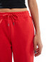 Noisy May high waist loose fit sweat trousers in red