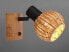 Wandstrahler Korblampe mit Holz / Rattan