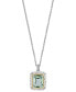 ფოტო #1 პროდუქტის EFFY® Green Quartz (5-5/8 ct. t.w.) & Diamond Accent 18" Pendant Necklace in Sterling Silver & 14k Gold-Plate