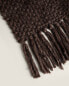 Фото #7 товара Плед из вязаного шерстяного полотна с каймой ZARAHOME Fringed Knit Throw