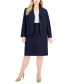 ფოტო #1 პროდუქტის Plus Size Button-Front Pencil Skirt Suit