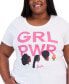 Фото #3 товара Air Waves Trendy Plus Size Black History Barbie Girl Power Graphic T-Shirt