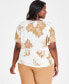 Фото #6 товара Plus Size Printed Double-Tiered V-Neck Top