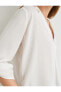Фото #24 товара Блузка Koton с V-образным вырезом и длинным рукавом