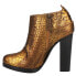 Lucchese Gold Python Round Toe Booties Womens Gold Dress Boots BL6755