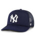 Men's Navy New York Yankees Foam Logo Trucker Snapback Hat