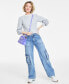 Фото #1 товара Women's Pointelle-Rib Long-Sleeve Top, Created for Macy's