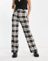 Фото #1 товара Monki tailored trousers in black and white tartan