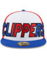 Men's White and Royal LA Clippers Back Half 59FIFTY Fitted Hat