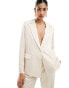 Фото #1 товара Pretty Lavish Hen satin longline blazer suit co-ord in ivory