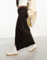 ASOS DESIGN cord maxi skirt in chocolate Коричневый, 32 - фото #4