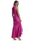 ფოტო #3 პროდუქტის Women's Satin Ruched Ruffled Gown