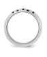 ფოტო #2 პროდუქტის Stainless Steel Center Black Cubic Zirconia Band Ring