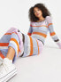 Фото #4 товара NA-KD crochet knitted maxi dress in stripe print