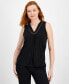 ფოტო #1 პროდუქტის Women's Embellished Pleated-Front Top