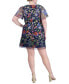 Фото #2 товара Plus Size Printed Boat-Neck Shift Dress