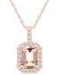 Macy's morganite (1-3/8 Ct. T.W.) and Diamond (1/4 Ct. T.W.) Halo Pendant Necklace in 14K Rose Gold