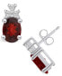 Фото #1 товара Серьги Macy's Garnet and Diamond Stud