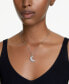 Фото #5 товара Swarovski rhodium-Plated Pavé Moon Pendant Necklace, 15-3/4" + 2-3/4"