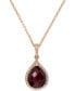 Фото #1 товара EFFY Collection merlot by EFFY® Garnet (4-1/5 ct. t.w.) and Diamond (1/8 ct. t.w.) Pear Pendant in 14k Rose Gold