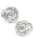 Фото #1 товара Men's Sterling Silver Rhodium Plated Rose Cufflinks
