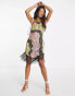 Фото #2 товара ASOS DESIGN hanky mini sundress with fringe detail in scarf print