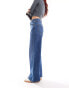 ONLY Hope high waisted wide leg jeans in mid blue