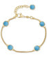 ფოტო #1 პროდუქტის Lapis Lazuli Station Link Chain Bracelet in 14k Gold-Plated Sterling Silver (Also in Turquoise & Onyx)