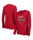 Фото #1 товара Women's Cardinal Arizona Cardinals Post Season Long Sleeve V-Neck T-shirt