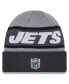 ფოტო #2 პროდუქტის Men's Gray New York Jets 2023 Sideline Tech Cuffed Knit Hat