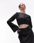 Фото #3 товара Topshop co-ord wrap waist satin top in black