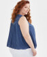 Фото #4 товара Plus Size Sleeveless Embroidered Mesh Tank Top, Created for Macy's