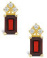 ფოტო #6 პროდუქტის Garnet (1-1/2 ct. t.w.) and Diamond (1/8 ct. t.w.) Stud Earrings in 14K Yellow Gold or 14K White Gold
