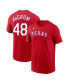 Фото #4 товара Men's Jacob deGrom Red Texas Rangers 2023 Name and Number T-shirt