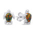 Фото #2 товара Playful silver jewelry set with opals Turtle SET235WBC (earrings, pendant)