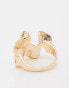 Фото #3 товара ASOS DESIGN ring with textured ruffle design in gold tone