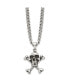 Antiqued Skull and Crossbones Pendant Curb Chain Necklace