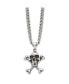 Chisel antiqued Skull and Crossbones Pendant Curb Chain Necklace