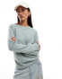 Фото #1 товара ONLY crew neck knitted jumper in chinois green melange