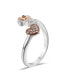 Pave Crystal Minnie Mouse Head with Heart Bypass Ring