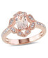 ფოტო #1 პროდუქტის Morganite and Diamond Vintage-inspired Floral Halo Ring