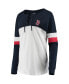 Фото #3 товара Women's White and Navy Boston Red Sox Lace-Up Long Sleeve T-shirt