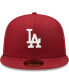 Фото #3 товара Men's Cardinal Los Angeles Dodgers 2020 World Series Air Force Blue Undervisor 59FIFTY Fitted Hat