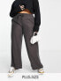 Simply Be wide leg cargo trouser with side zip pockets in grey