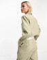 4th & Reckless cropped blazer co-ord in khaki