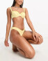 Miss Selfridge floral towelling frill cup detail bikini in yellow