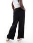 ASOS DESIGN Curve pull on trouser with contrast panel in black